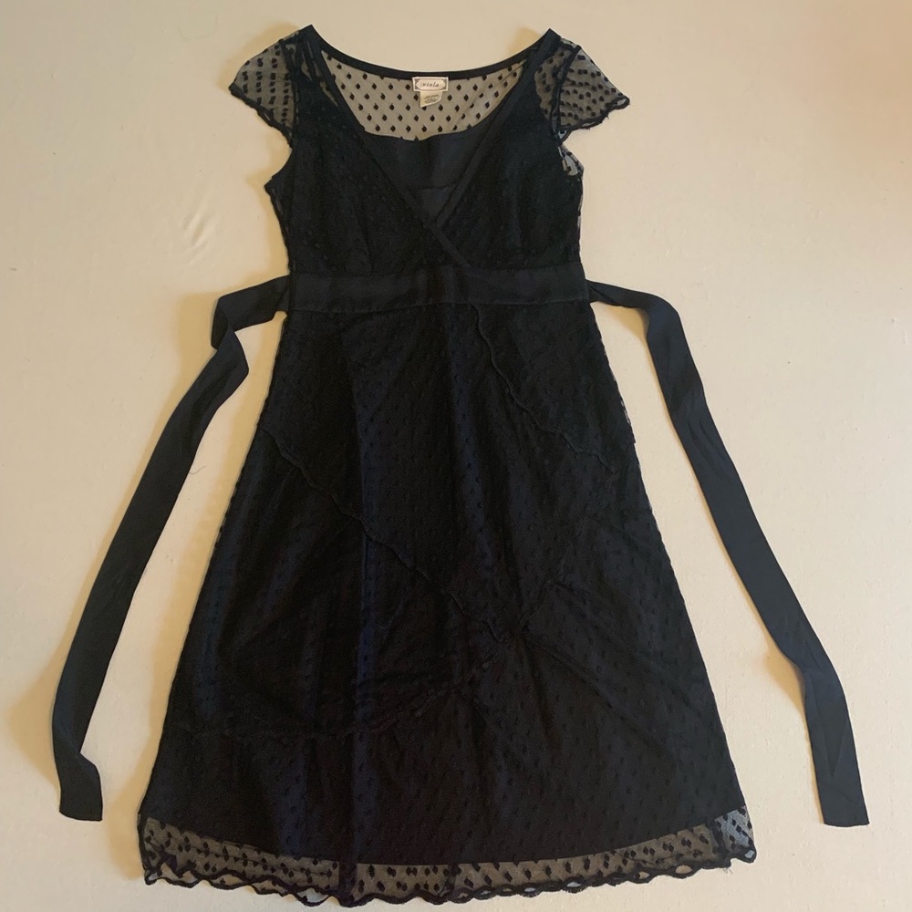 Anthropologie Viola Black see through dress